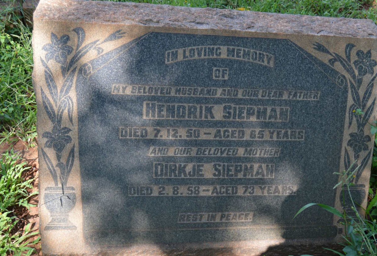 SIEPMAN Hendrik -1950 &amp; Dirkje -1958