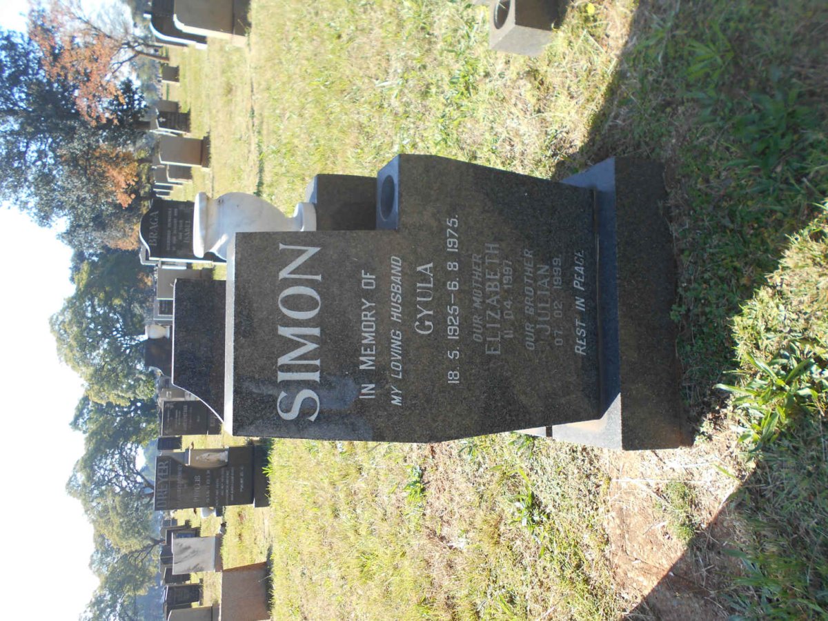 SIMON Gyula 1925-1975 &amp; Elizabeth -1997 :: SIMON Julian -1999