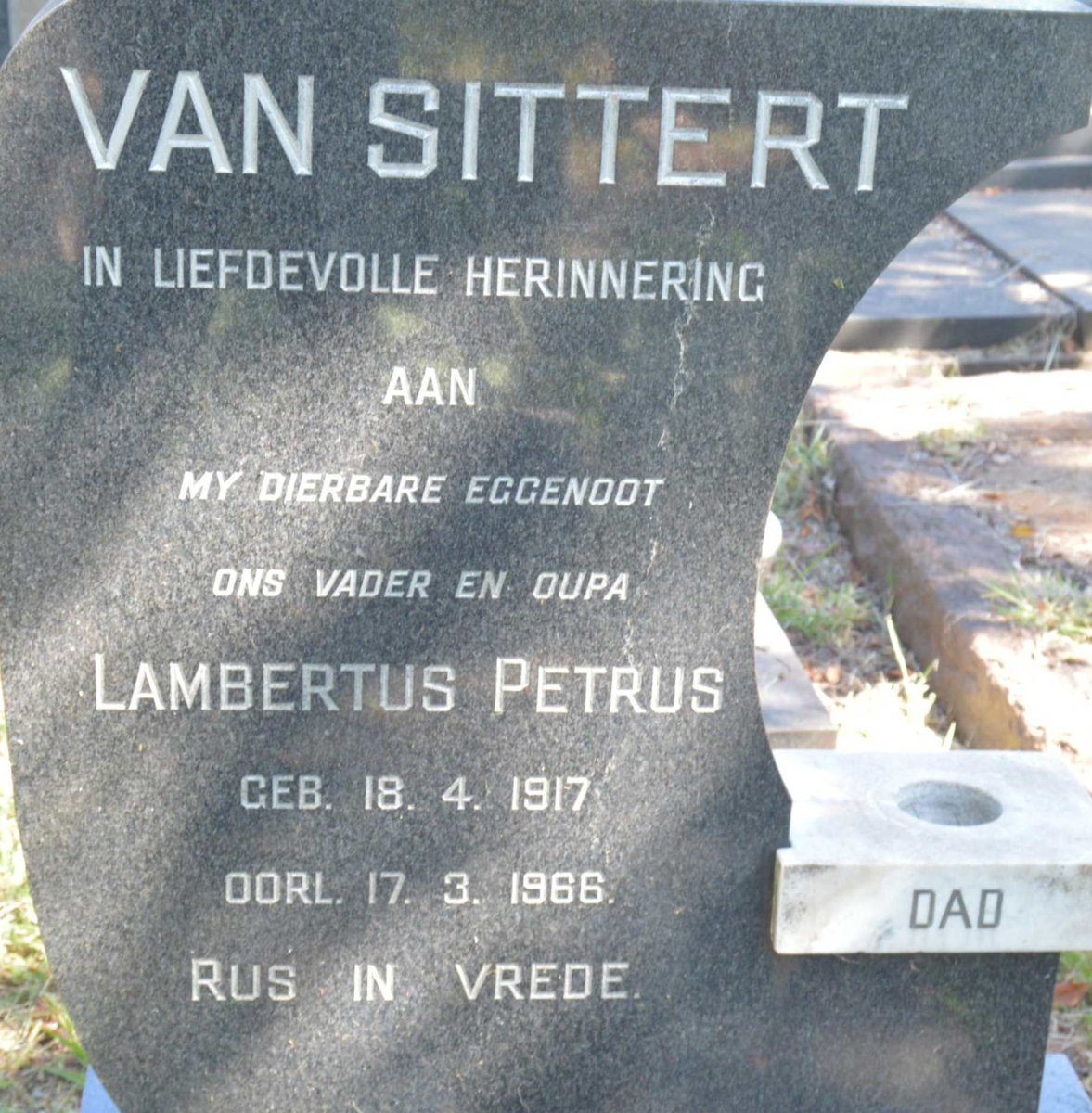 SITTERT Lambertus Petrus, van 1917-1966