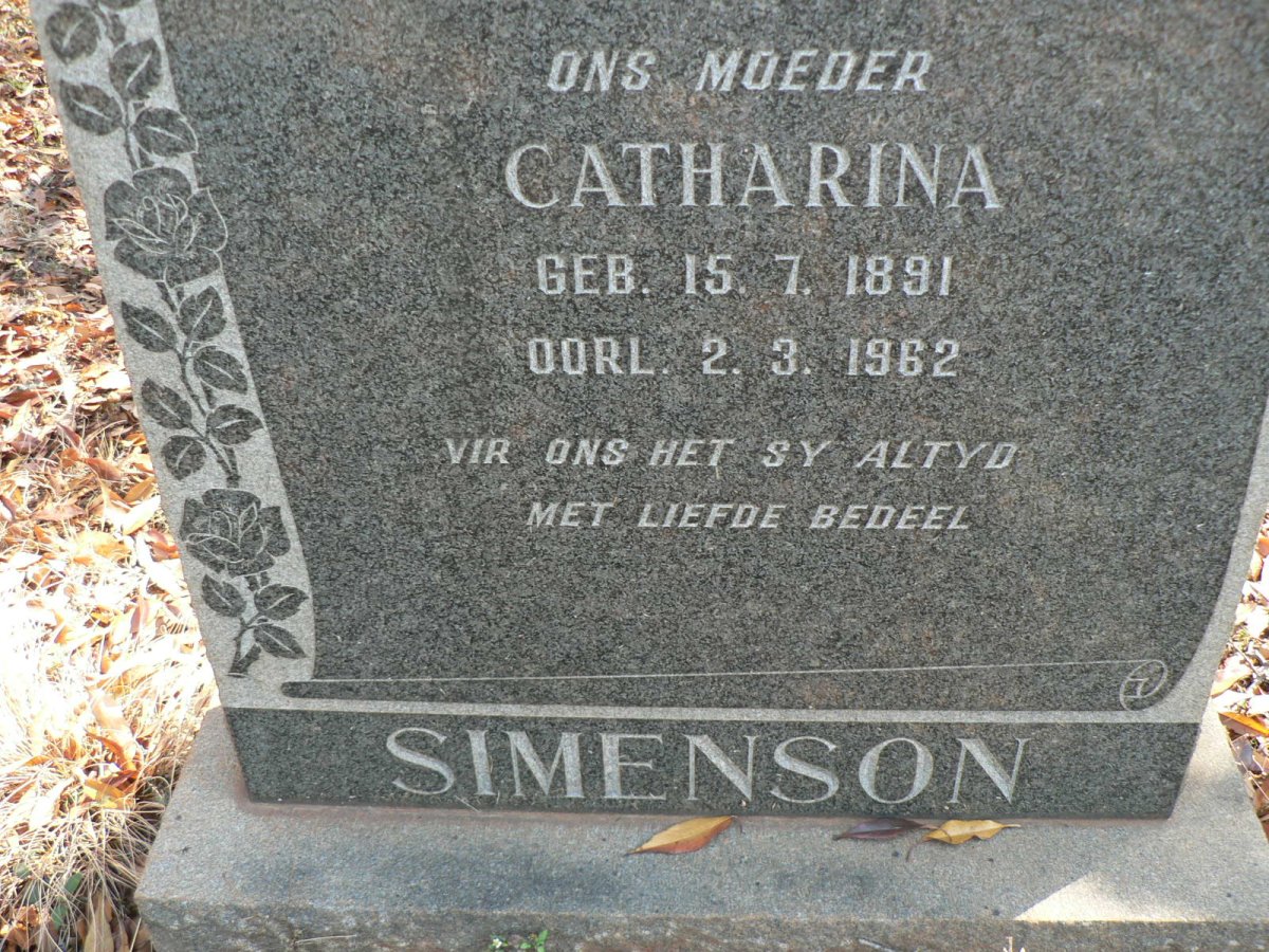 SIMENSON Catharina 1891-1962