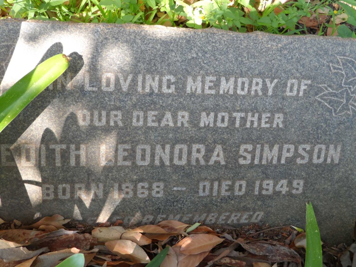 SIMPSON Edith Leonora 1868-1949