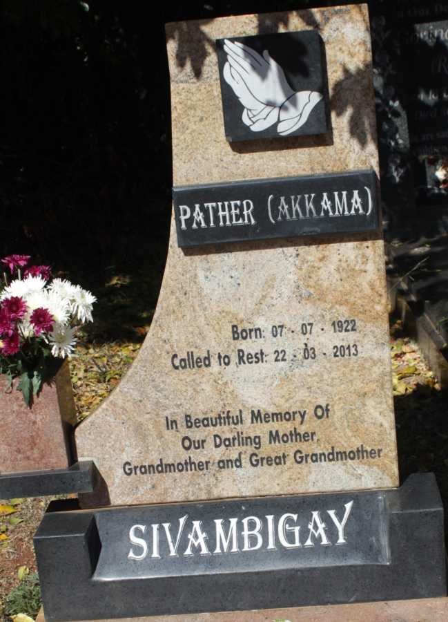 SIVAMBIGAY Pather 1922-2013