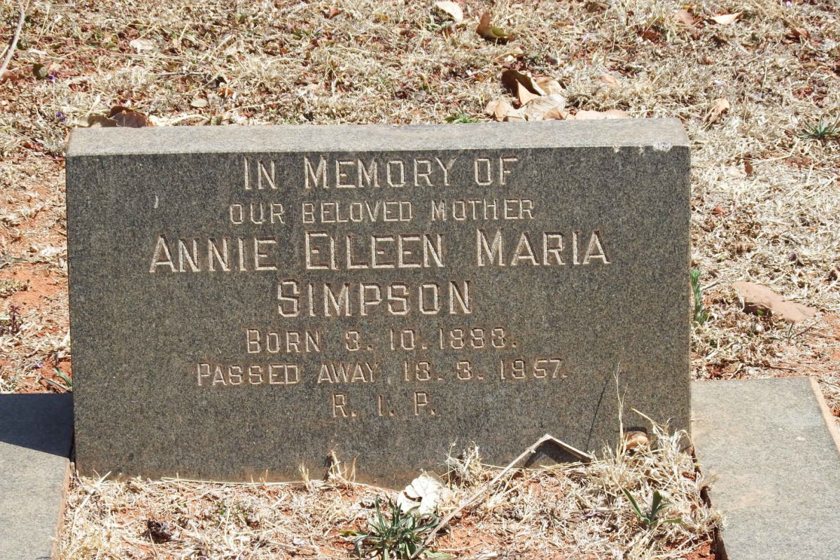 SIMPSON Annie Eileen Maria 1883-1957