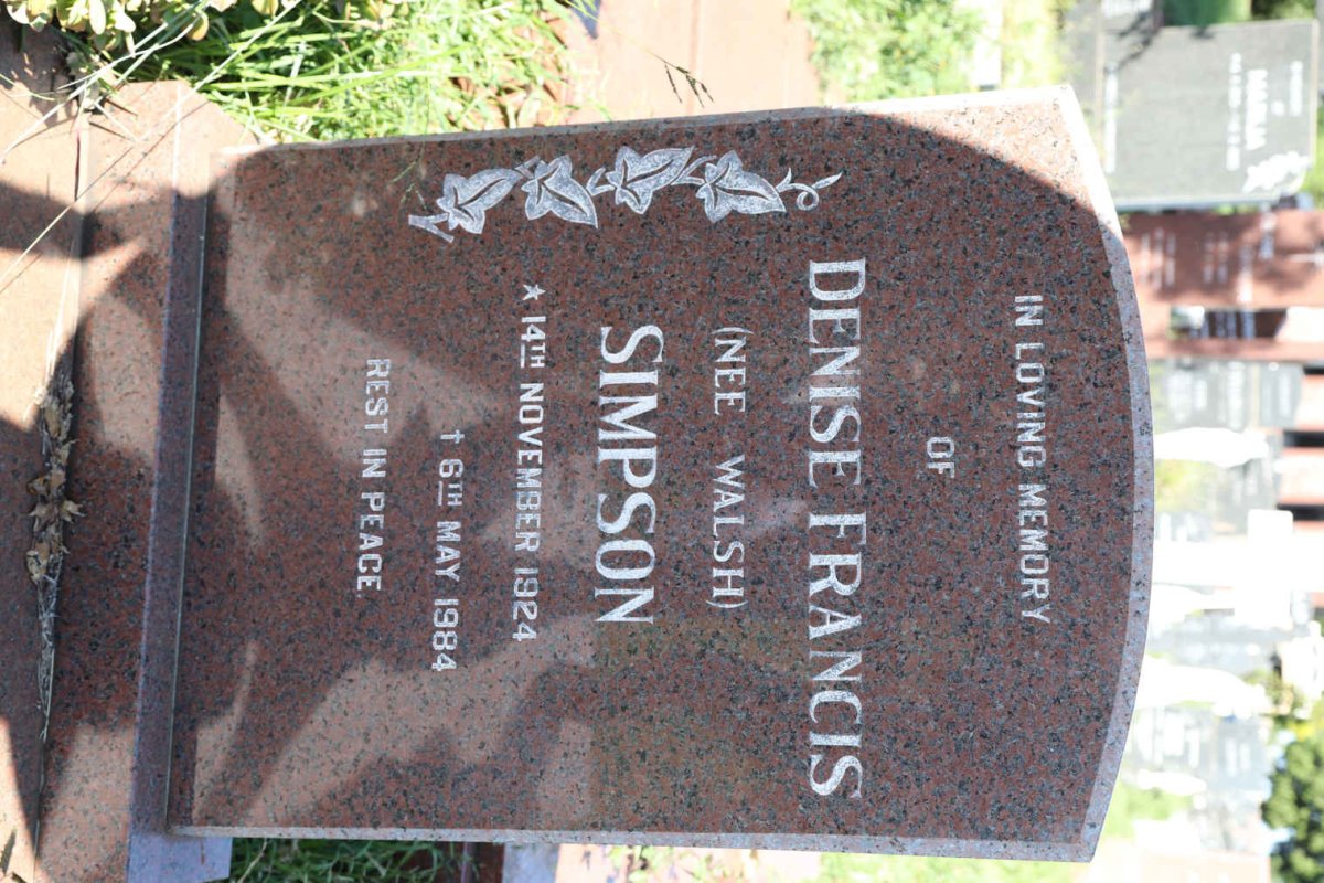 SIMPSON Denise Francis nee WALSH 1924-1984