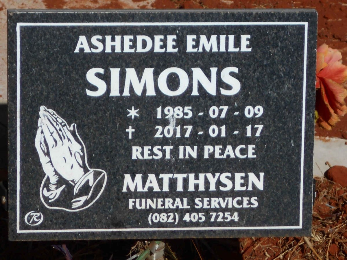 SIMONS Ashedee Emile 1985-2017