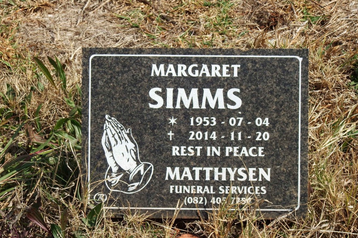 SIMMS Margaret 1953-2014