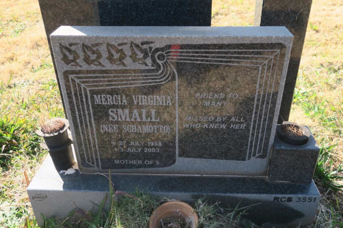 SMALL Mercia Virginia nee SCHAMOTTO 1938-2003