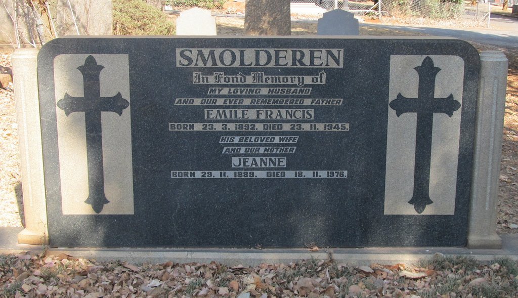 SMOLDEREN Emile Francis 1892-1945 &amp; Jeanne 1889-1976
