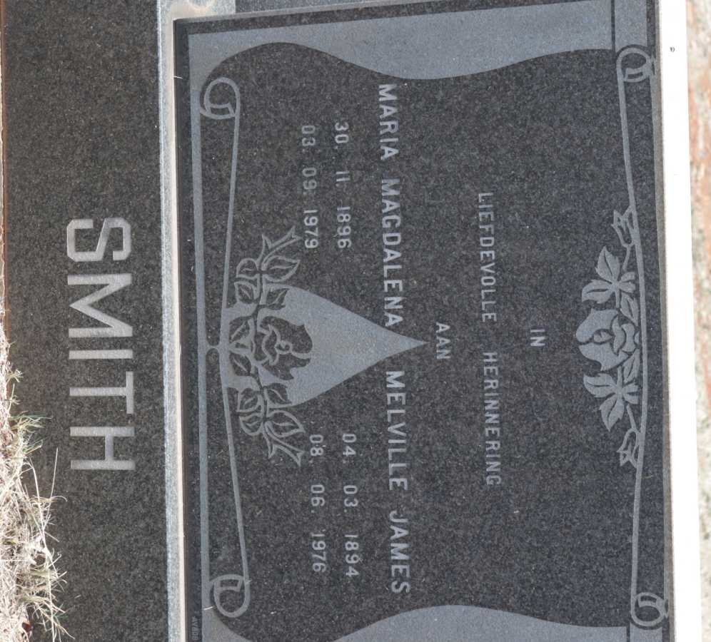 SMITH Melville James 1894-1976 &amp; Maria Magdalena 1896-1979