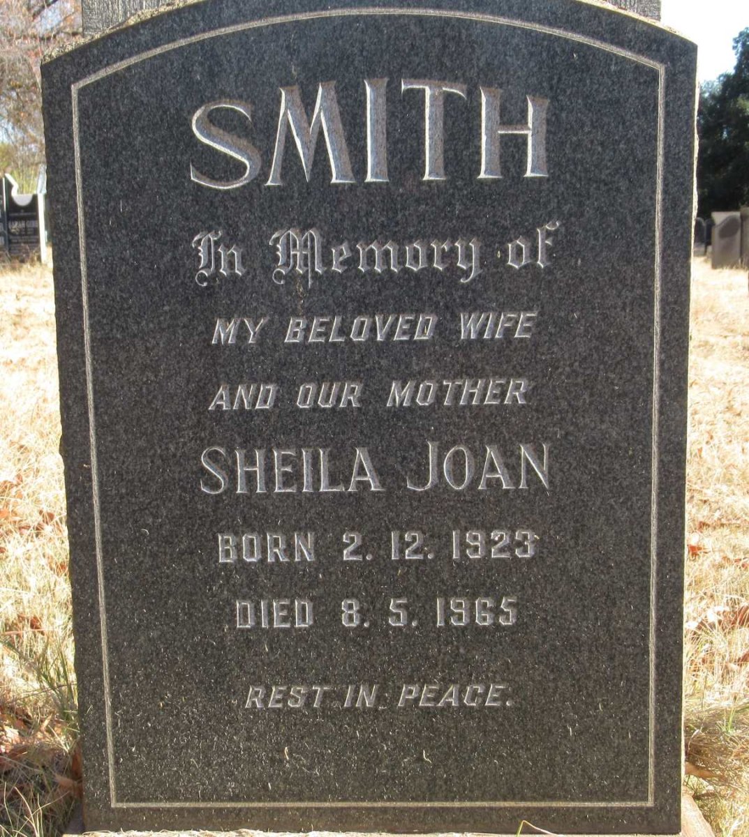 SMITH Sheila Joan 1923-1965