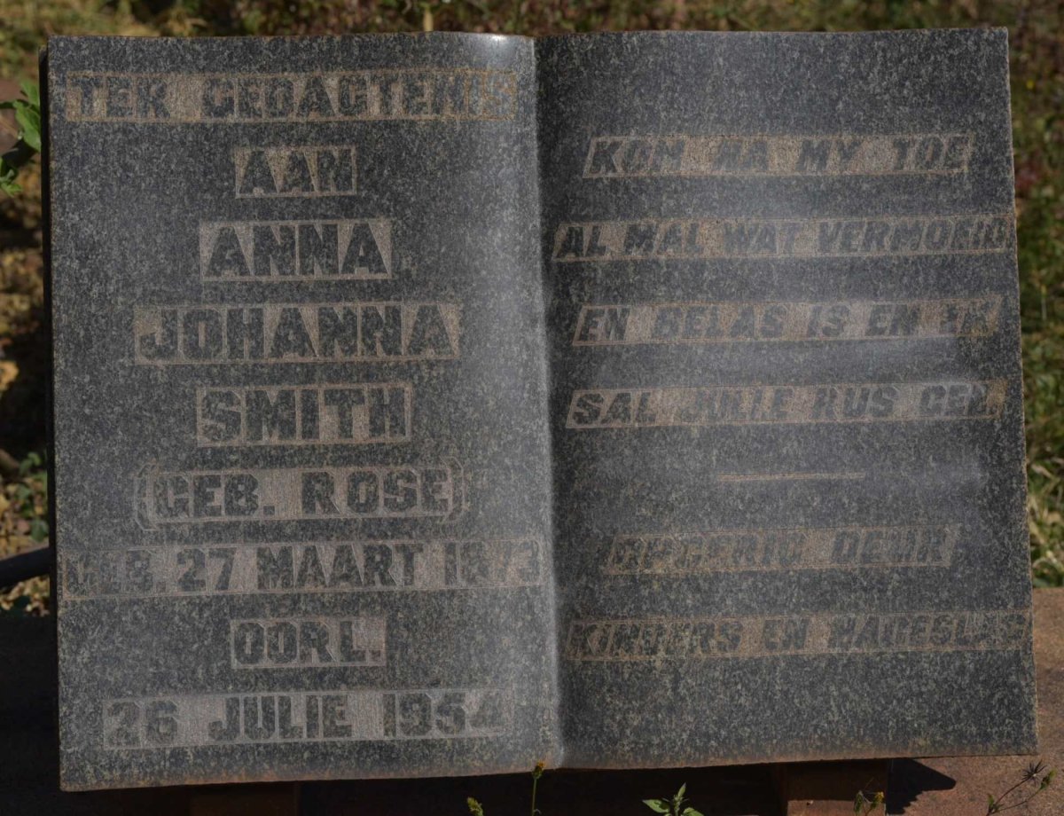 SMITH Anna Johanna nee ROSE 1873-1954