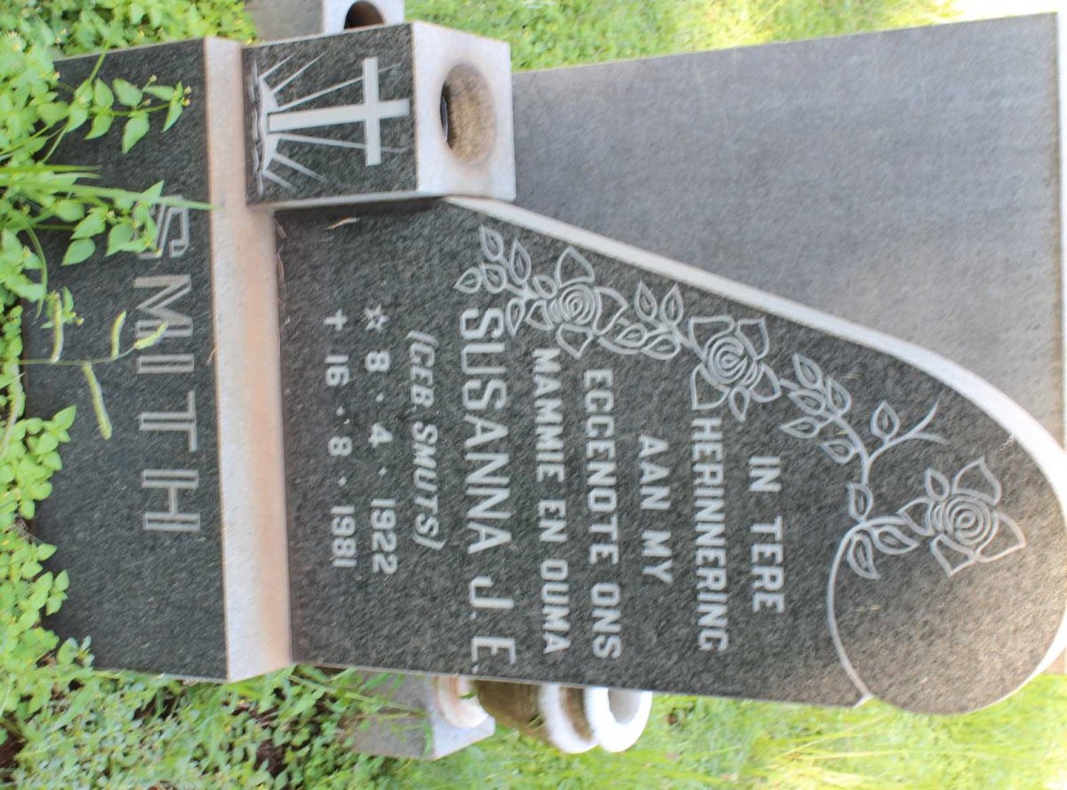 SMITH Susanna J.E. nee SMUTS 1922-1981