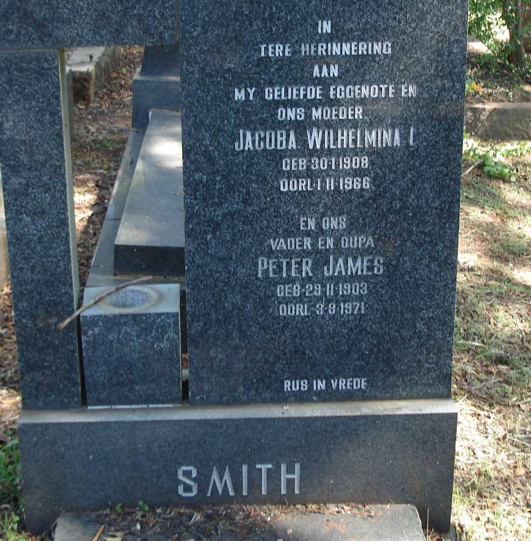 SMITH Peter James 1903-1971 &amp; Jacoba Wilhelmina I. 1908-1966