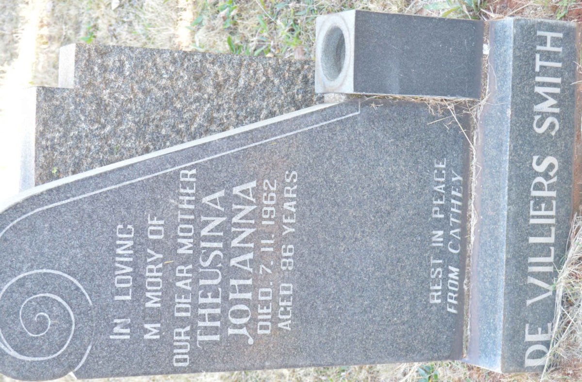SMITH Theusina Johanna nee DE VILLIERS -1962