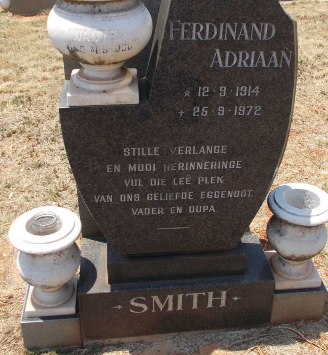 SMITH Ferdinand Adriaan 1914-1972