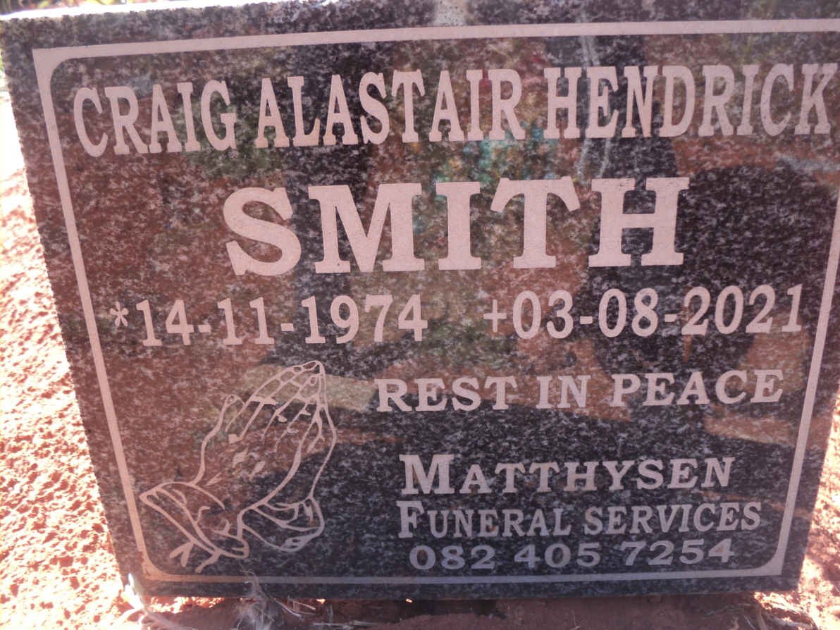 SMITH Craig Alastair Hendrick 1974-2021