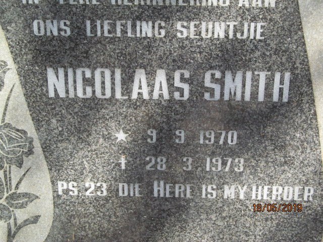 SMITH Nicolaas 1970-1973