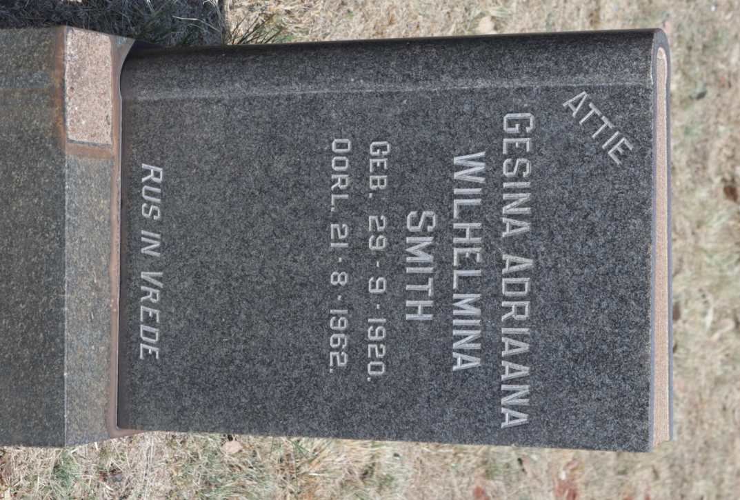 SMITH Gesina Adriaana Wilhelmina 1920-1962