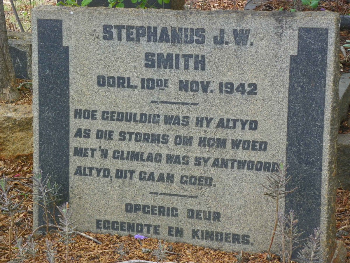 SMITH Stephanus J.W. -1942