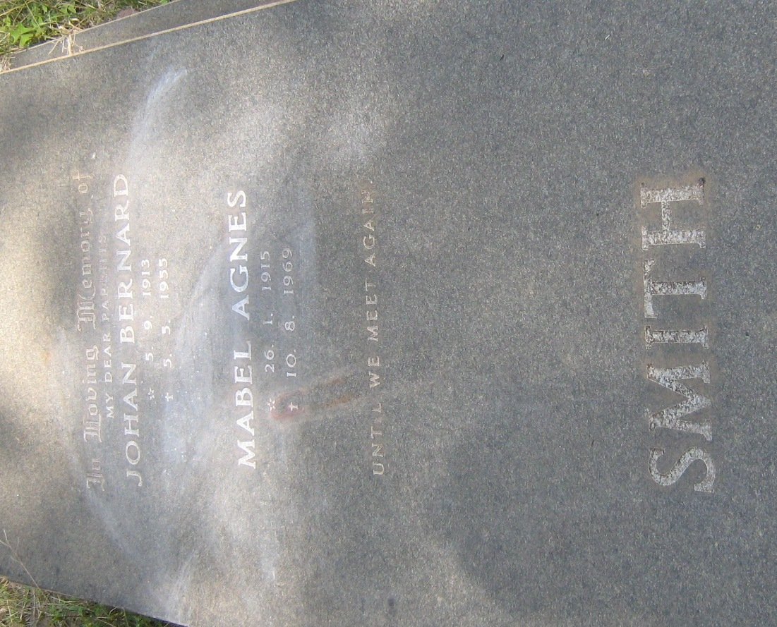 SMITH Johan Bernard 1913-1955 &amp; Mabel Agnes 1915-1969