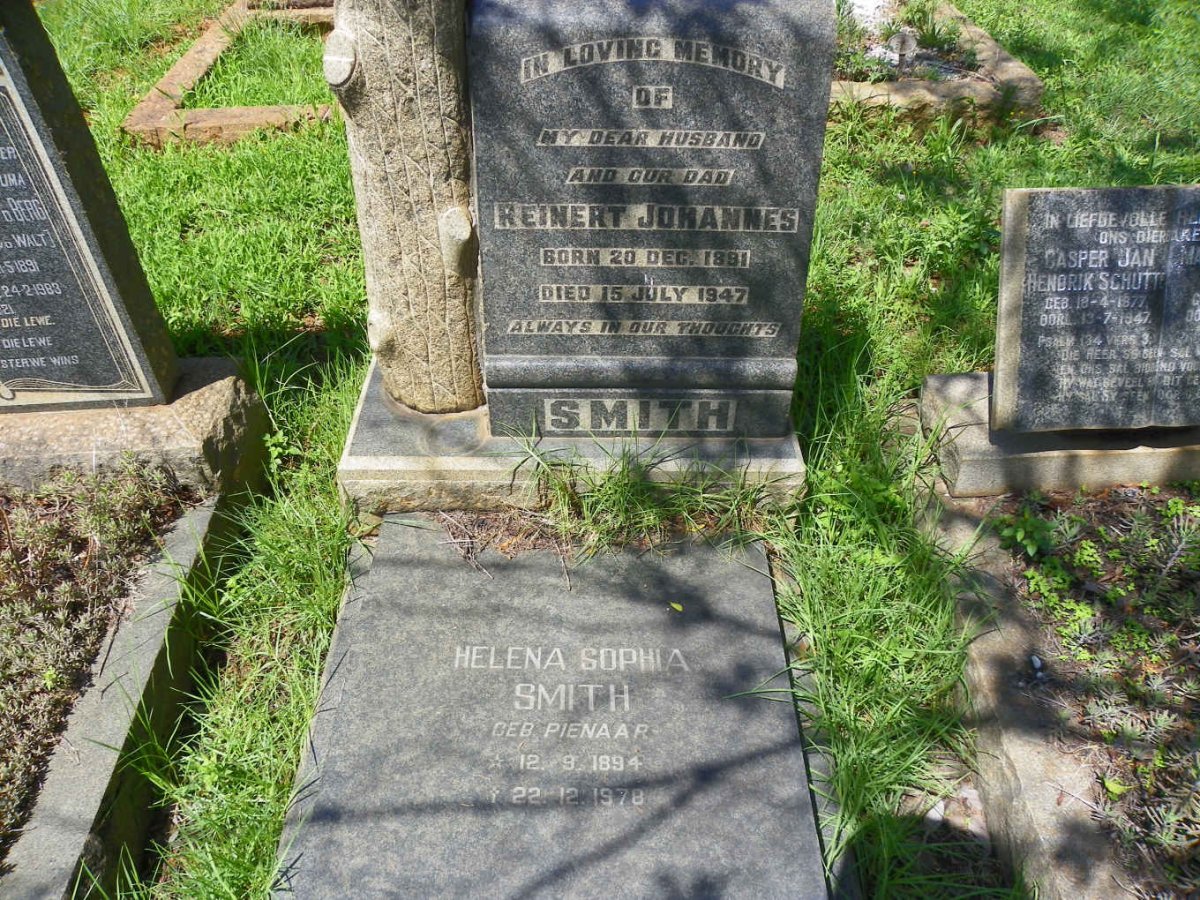 SMITH Reinert Johannes 1891-1947 & Helena Sophia PIENAAR 1894-1978