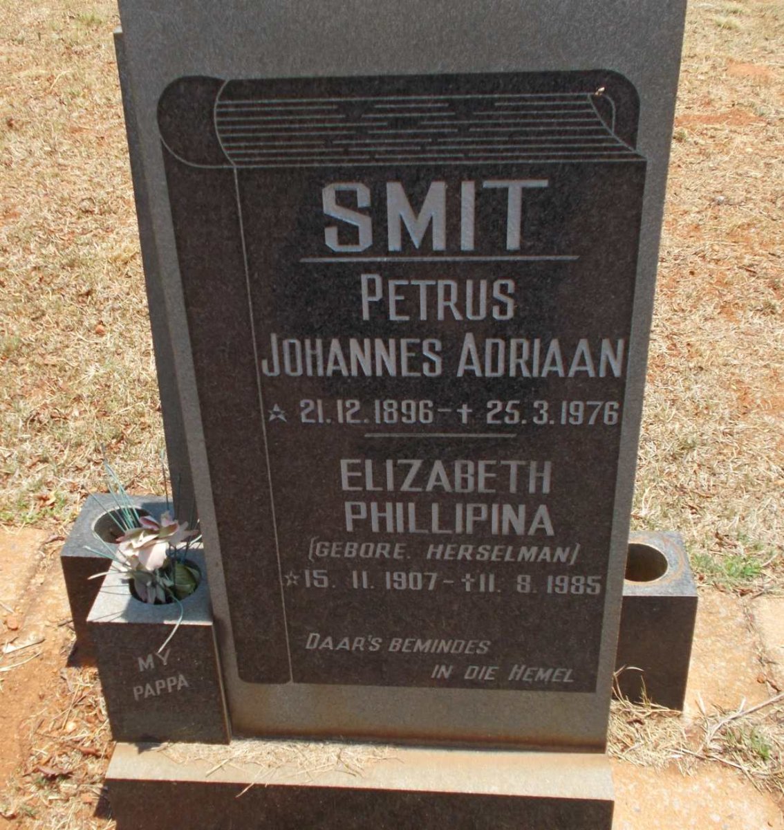 SMIT Petrus Johannes Adriaan 1896-1976 &amp; Elizabeth Phillipina HERSELMAN 1907-1985