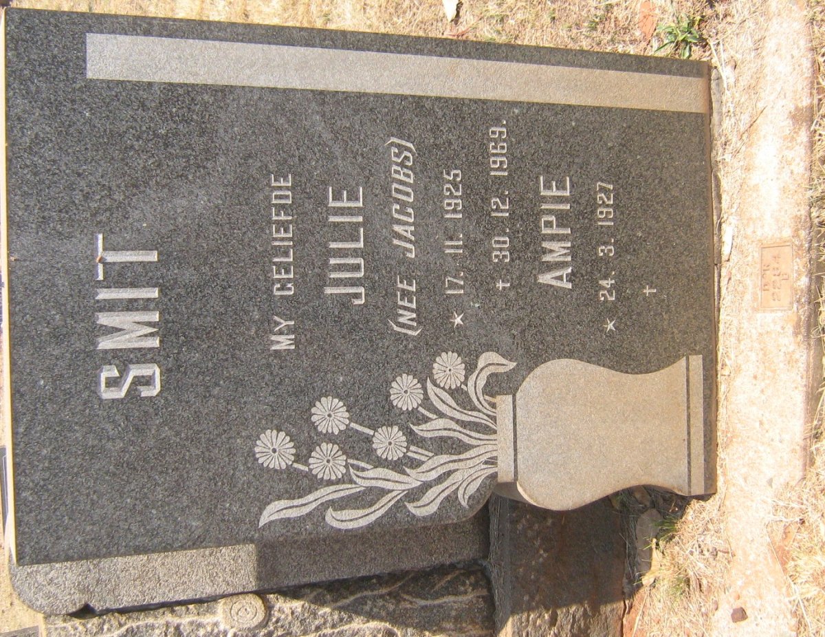 SMIT Ampie 1927- &amp; Julie JACOBS 1925-1969