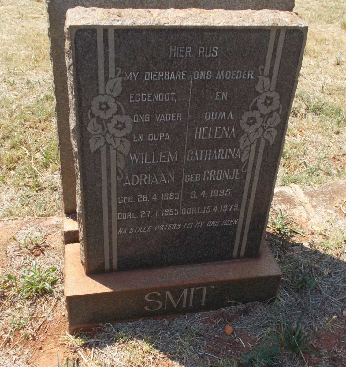 SMIT Willem Adriaan 1889-1965 &amp; Helena Catharina CRONJE 1895-1979