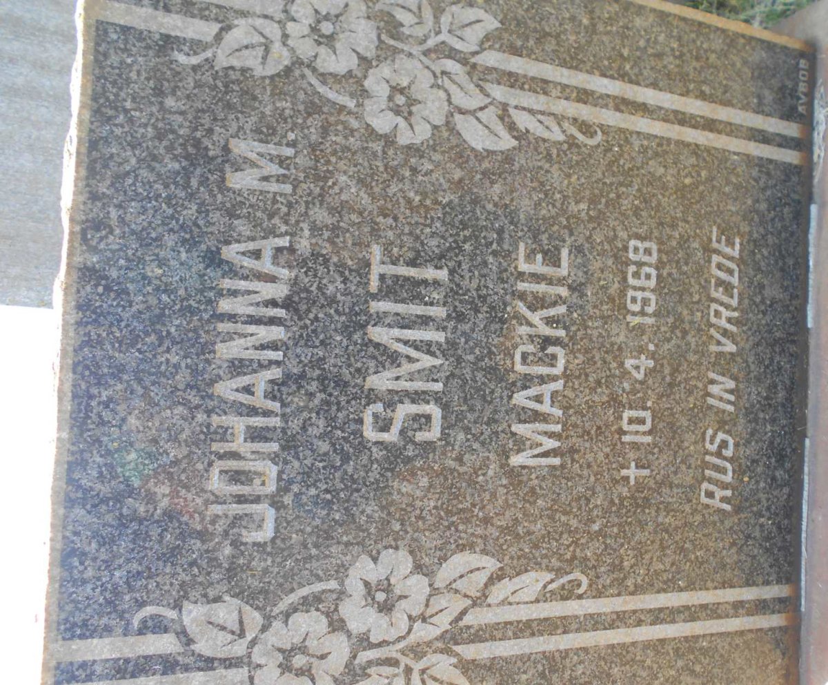 SMIT Johanna M. nee MACKIE -1968
