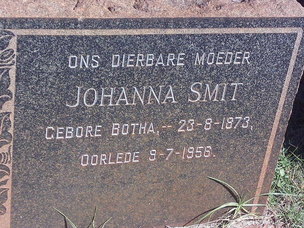 SMIT Johanna nee BOTHA 1873-1956
