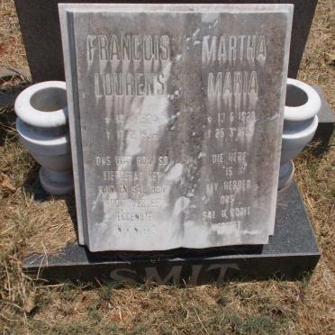 SMIT Francois Lourens 1924-1976 &amp; Martha Maria 1926-1993
