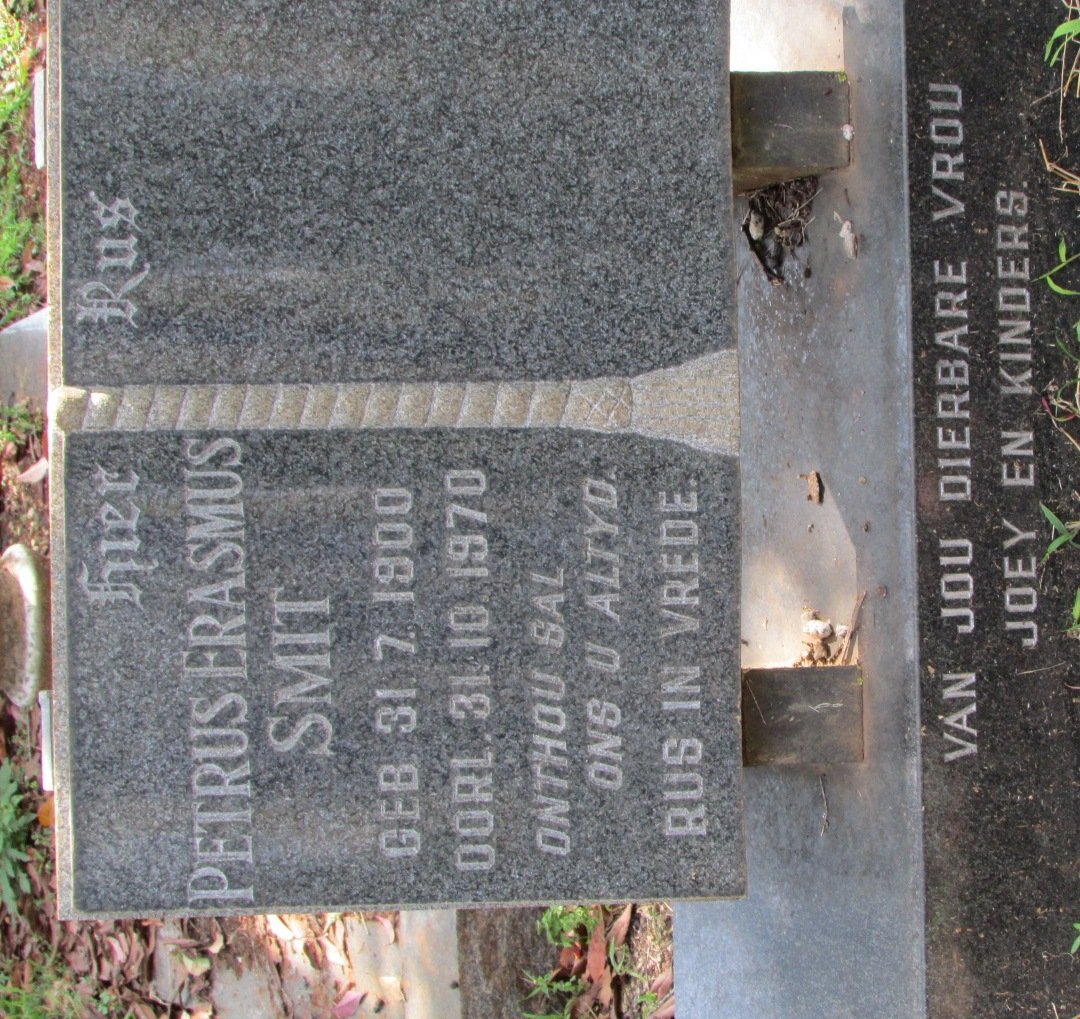 SMIT Petrus Erasmus 1900-1970