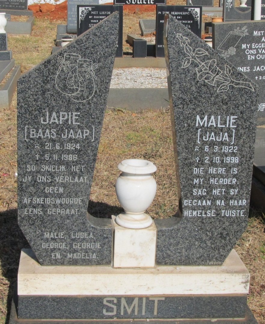 SMIT Japie 1924-1986 &amp; Malie 1922-1998