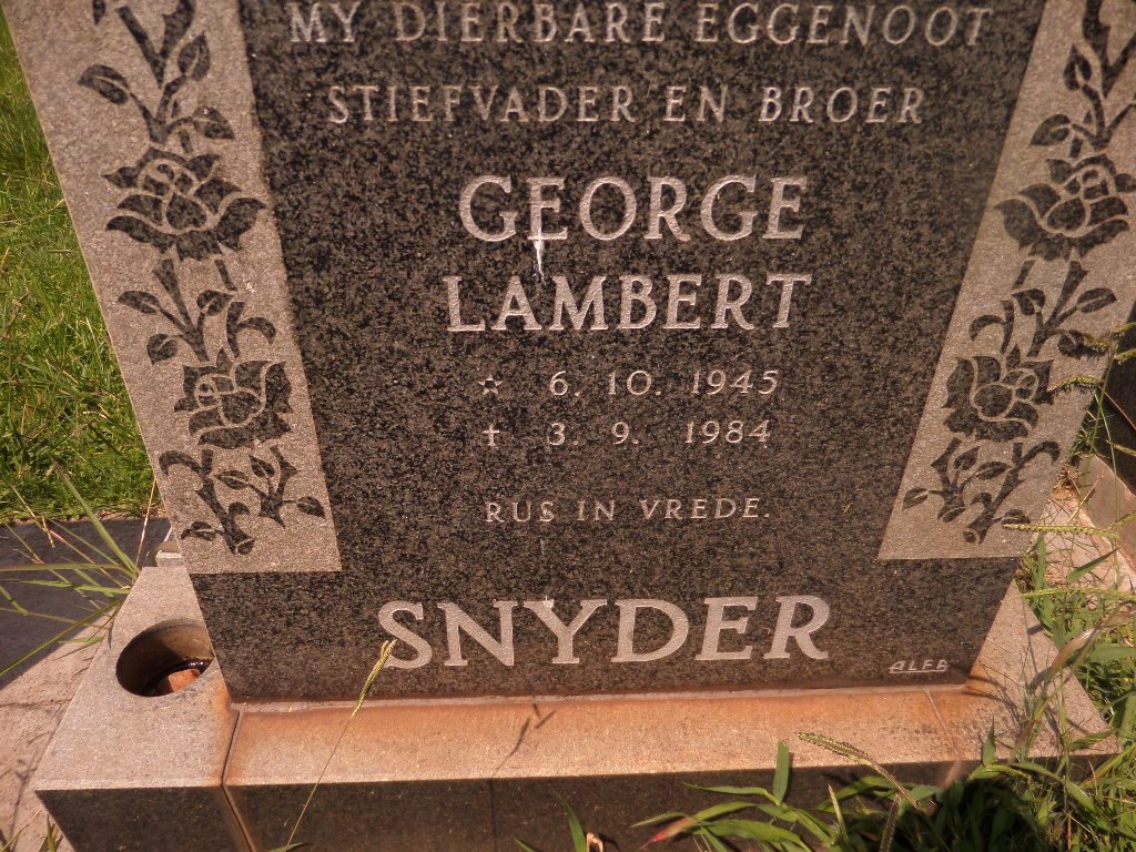 SNYDER George Lambert 1945-1984