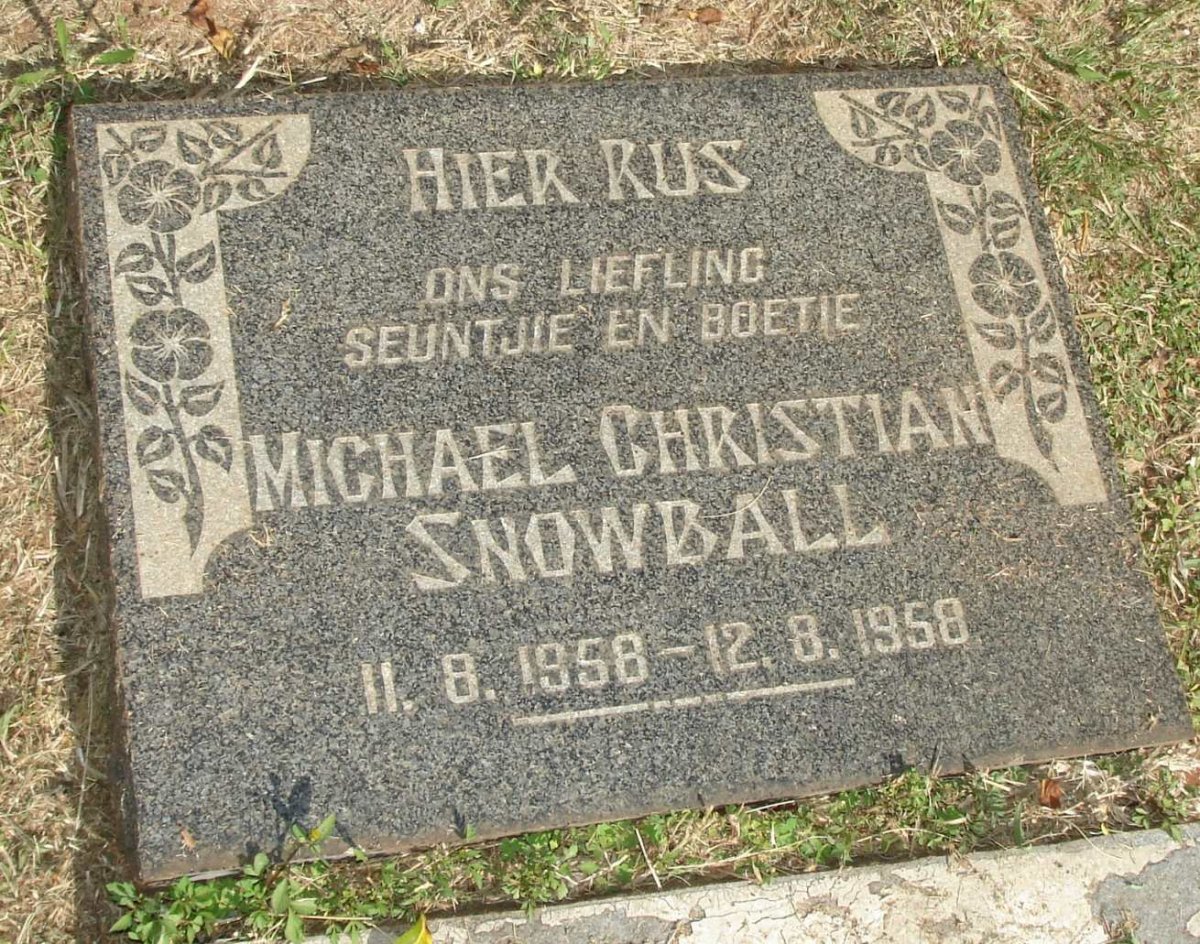 SNOWBALL Michael Christian 1958-1958
