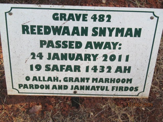 SNYMAN Reedwaan -2011