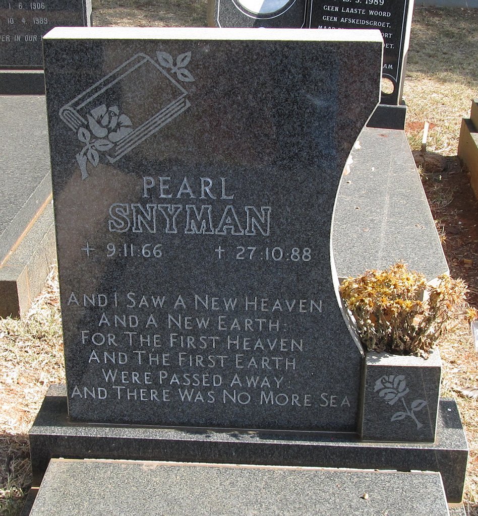 SNYMAN Pearl 1866-1988