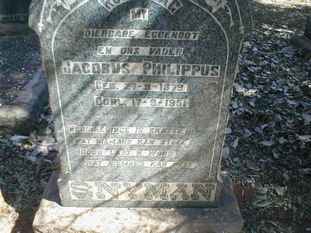 SNYMAN Jacobus Philippus 1879-1951