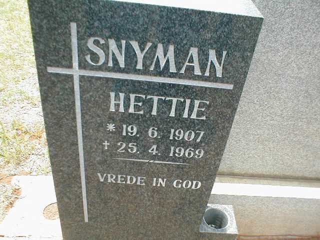 SNYMAN Hettie 1907-1969