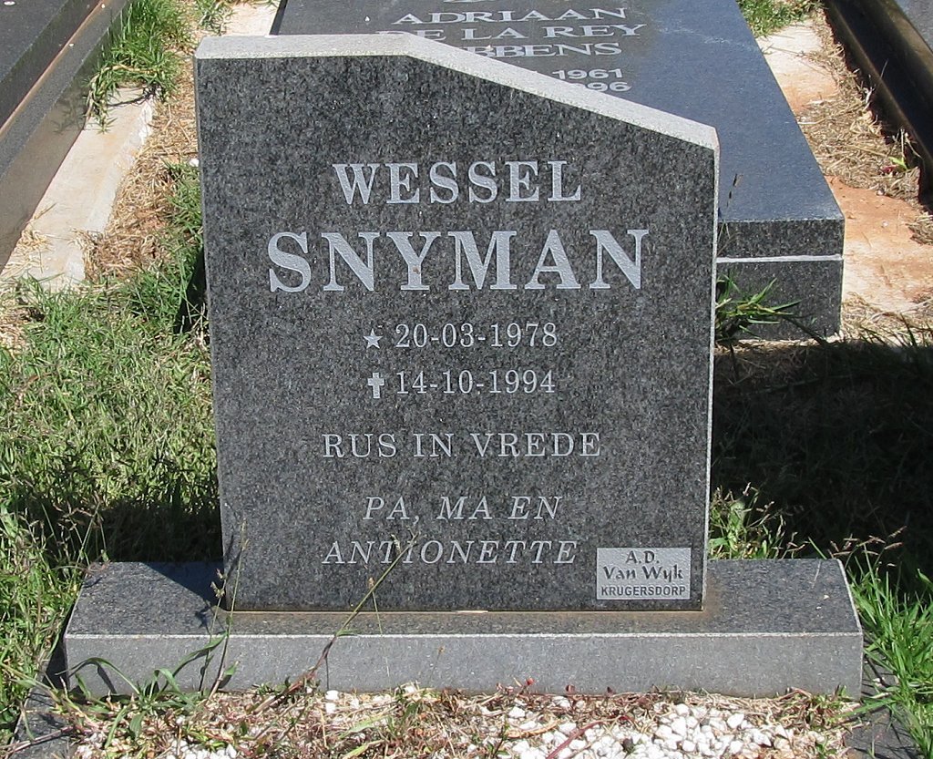 SNYMAN Wessel 1978-1994