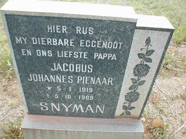 SNYMAN Jacobus Johannes Pienaar 1919-1969