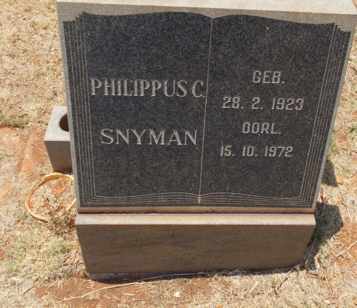 SNYMAN Philippus C. 1923-1972