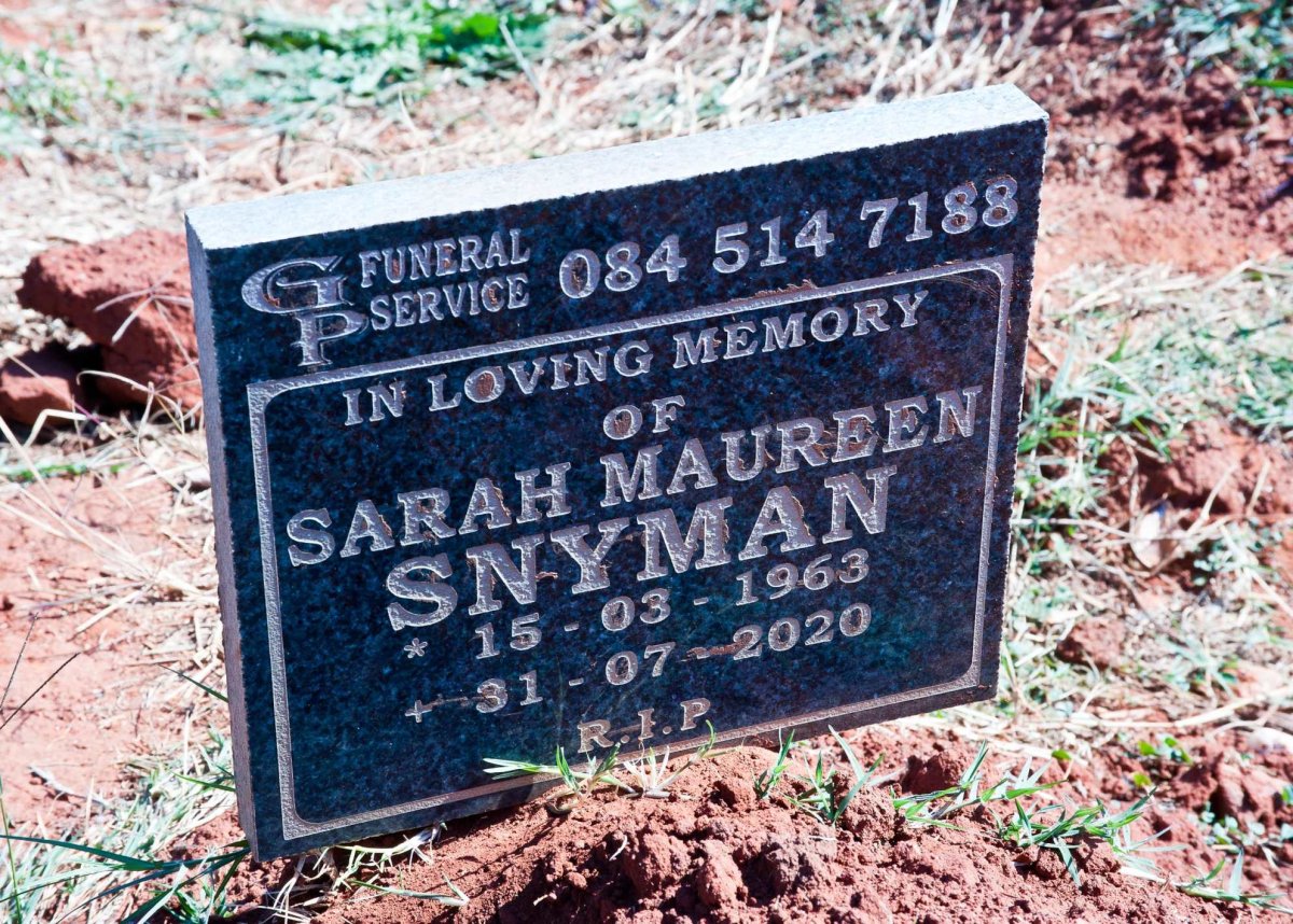 SNYMAN Sarah Maureen 1963-2020