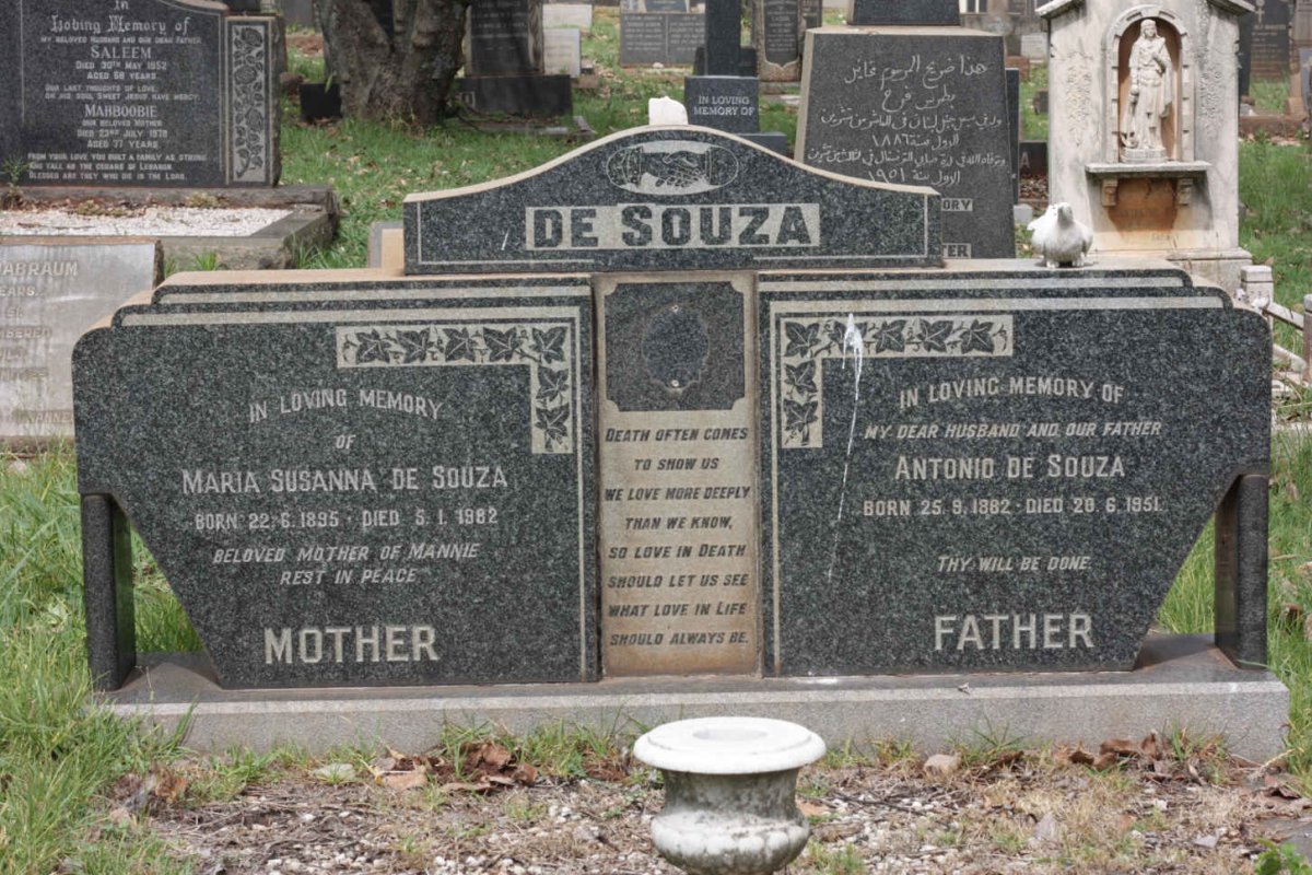 SOUZA Antonio de, 1882-1951 &amp; Maria Susanna 1895-1982