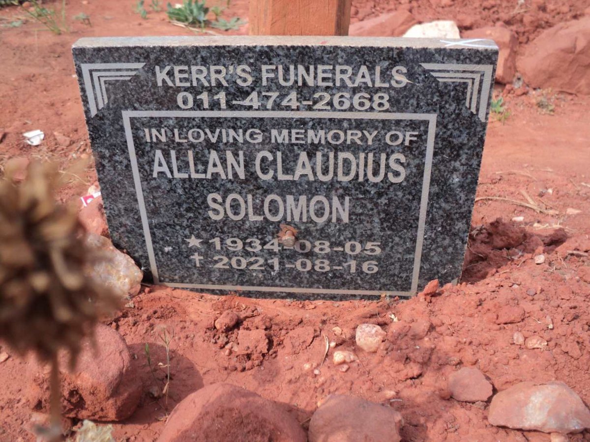 SOLOMON Allan Claudius 1934-2021
