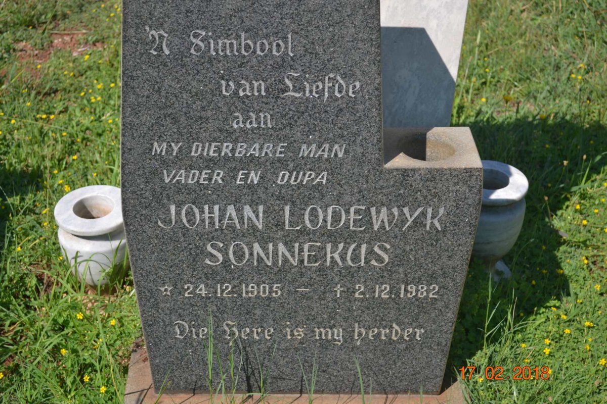 SONNEKUS Johan Lodewyk 1905-1982
