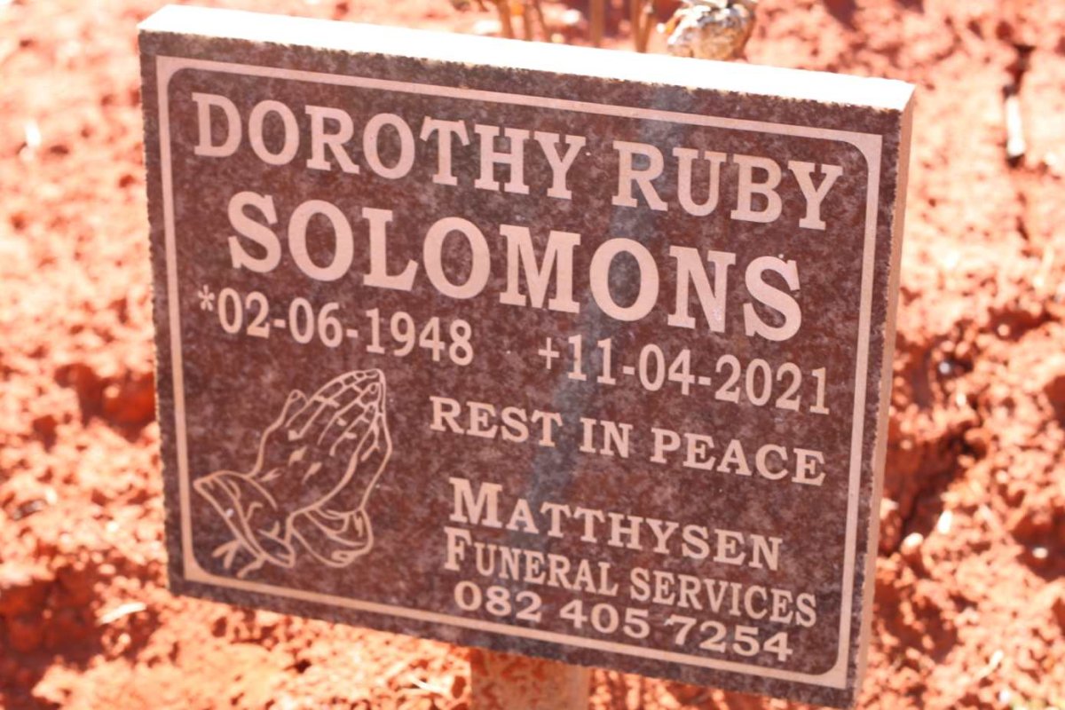 SOLOMONS Dorothy Ruby 1948-2021