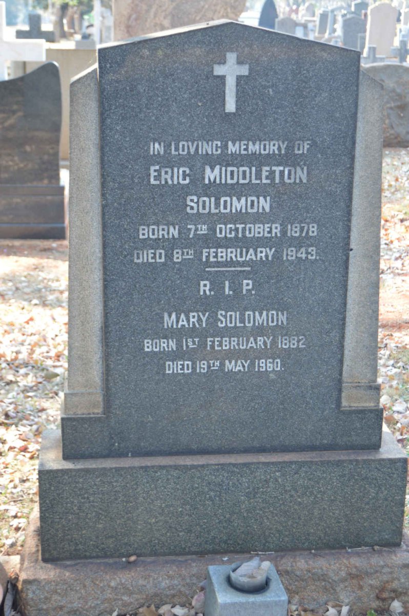 SOLOMON Eric Middleton 1878-1943 &amp; Mary 1882-1960