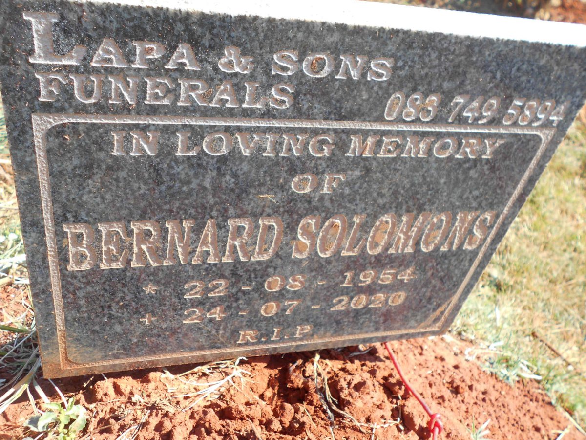 SOLOMONS Bernard 1954-2020