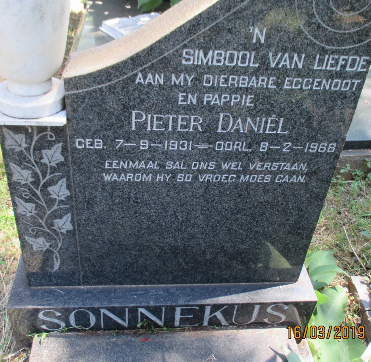 SONNEKUS Pieter Daniël 1931-1968